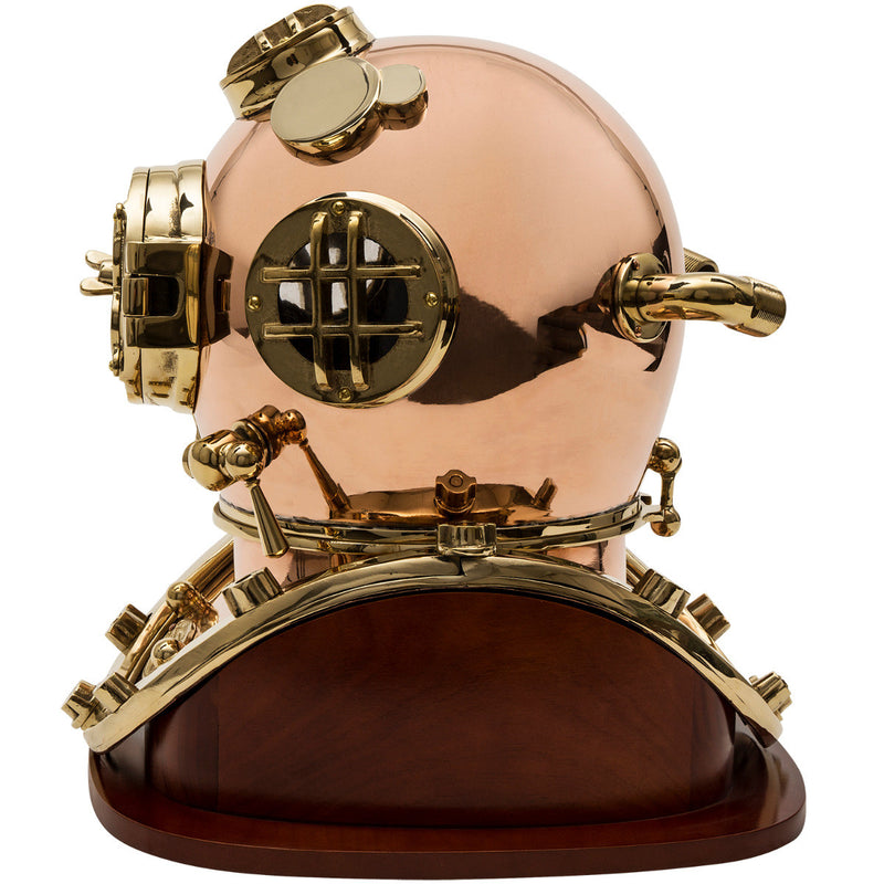 18" Mk V Brass Dive Helmet Replica with Wood Stand