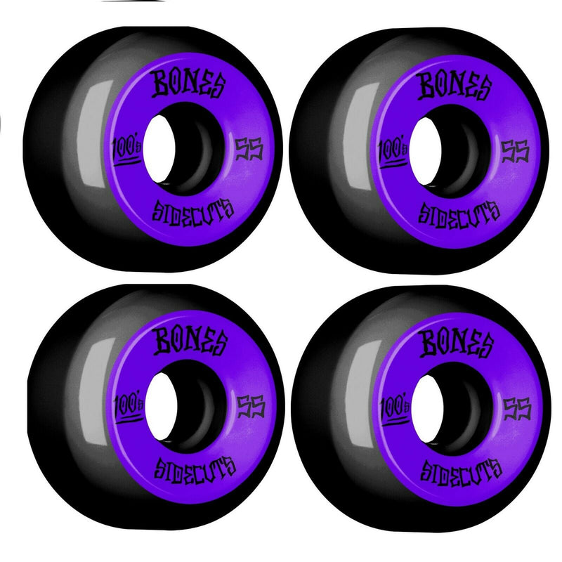 Bones 100's 55mm Black V5 Sidecut Skateboard Wheels