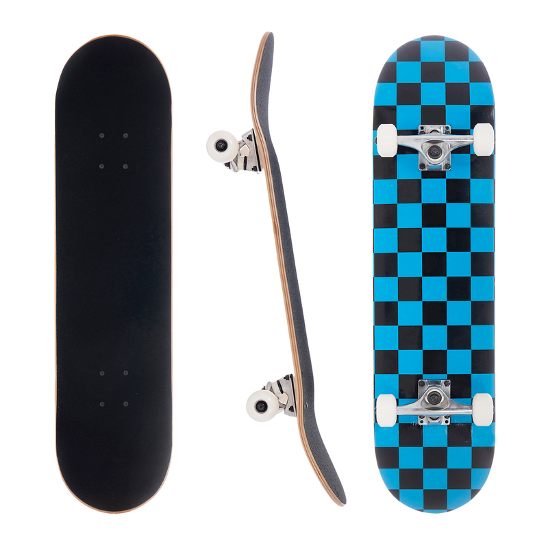 Awaken 8 Inch Blue Checkerboard Complete Skateboard