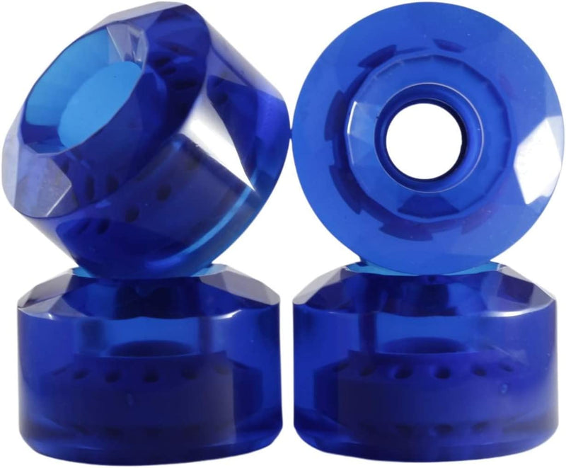 Rekon Diamond Cut High Rebound 70mm 83A Clear Blue Wheels (Set of 4)