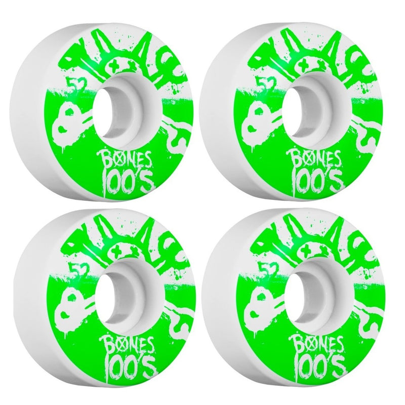 Skateboard Bones Wheels 100'S OG FORMULA V4 52mm White/Green