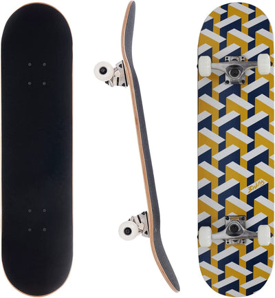 3WHYS 8" City Block Complete Skateboard