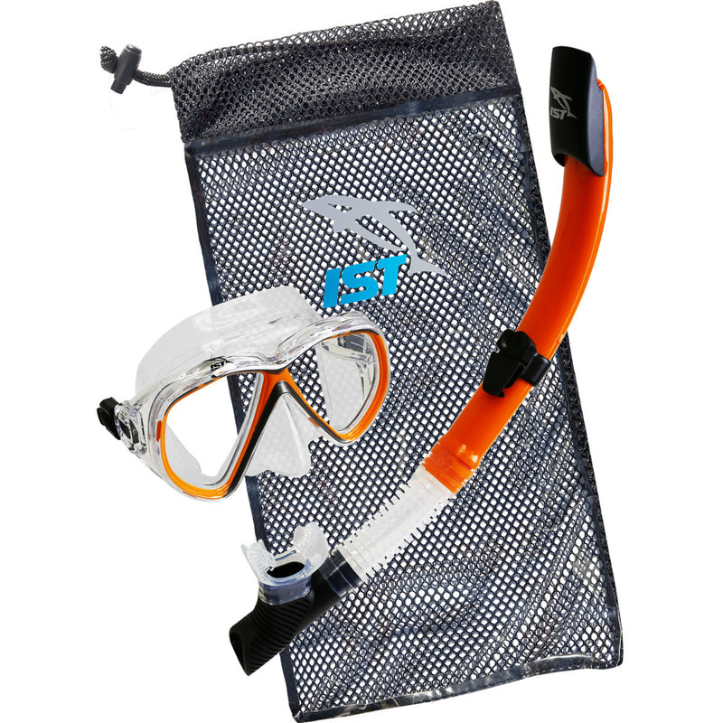 IST CSJ01 Snorkeling Kids Combo Set: Mask, Semi-Dry Snorkel, Mesh Travel Bag