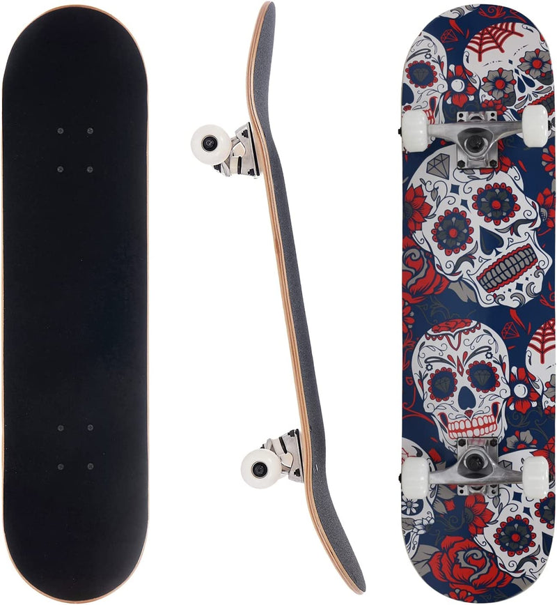 3WHYS 8" Day of the Dead Complete Skateboard