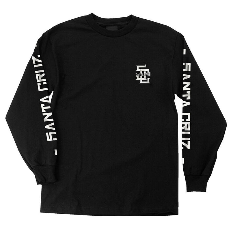 Santa Cruz Men's Edge Block L/S Regular Black T-Shirt