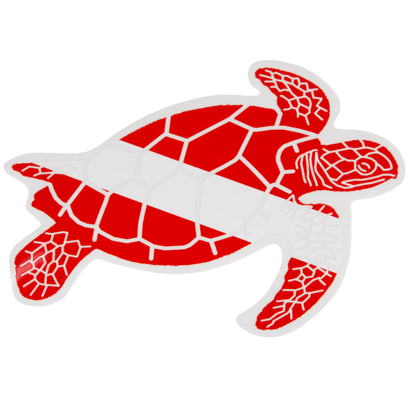 Graphic Ocean Large Die Cut SCUBA Sticker: 8 x 5.5 Inch, Swimming Turtle