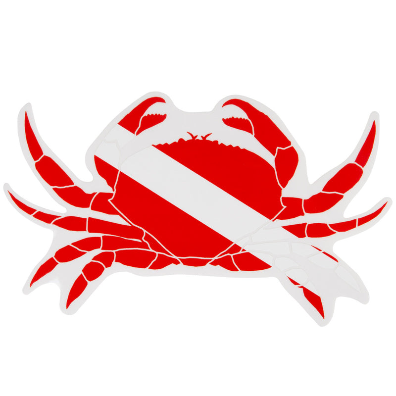 Graphic Ocean Large Die Cut SCUBA Sticker: 8 x 4.3 Inch, Crab