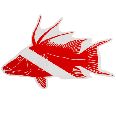 Trident Graphic Ocean Large Die Cut SCUBA Sticker: 8 x 5 Inch, Hogfish