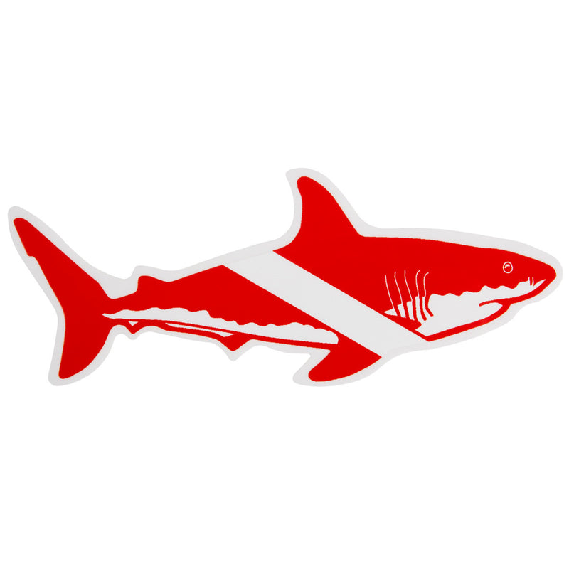 Trident Graphic Ocean Large Die Cut SCUBA Sticker: 8 x 3.1 Inch, Shark