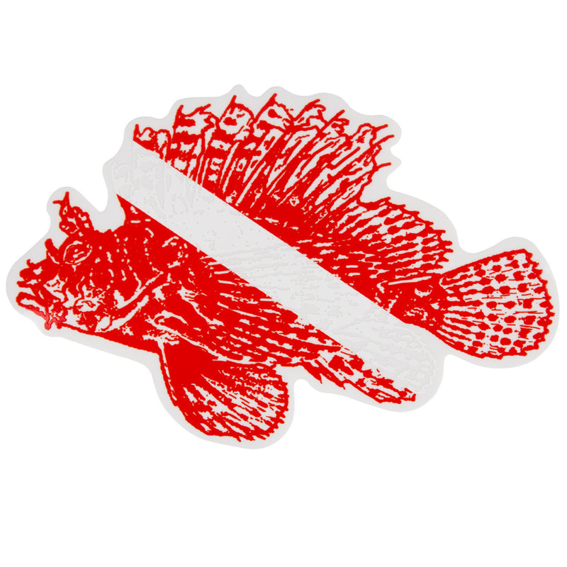 Trident Graphic Ocean Large Die Cut SCUBA Sticker: 8 x 5 Inch, Lionfish