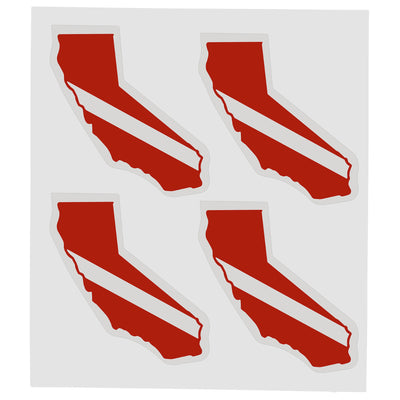 Sheet of Four Trident High Gloss Vinyl SCUBA Stickers, California