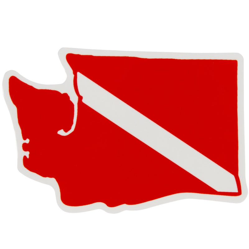 Trident High Gloss Vinyl SCUBA Sticker: 3 x 2 Inch, Washington