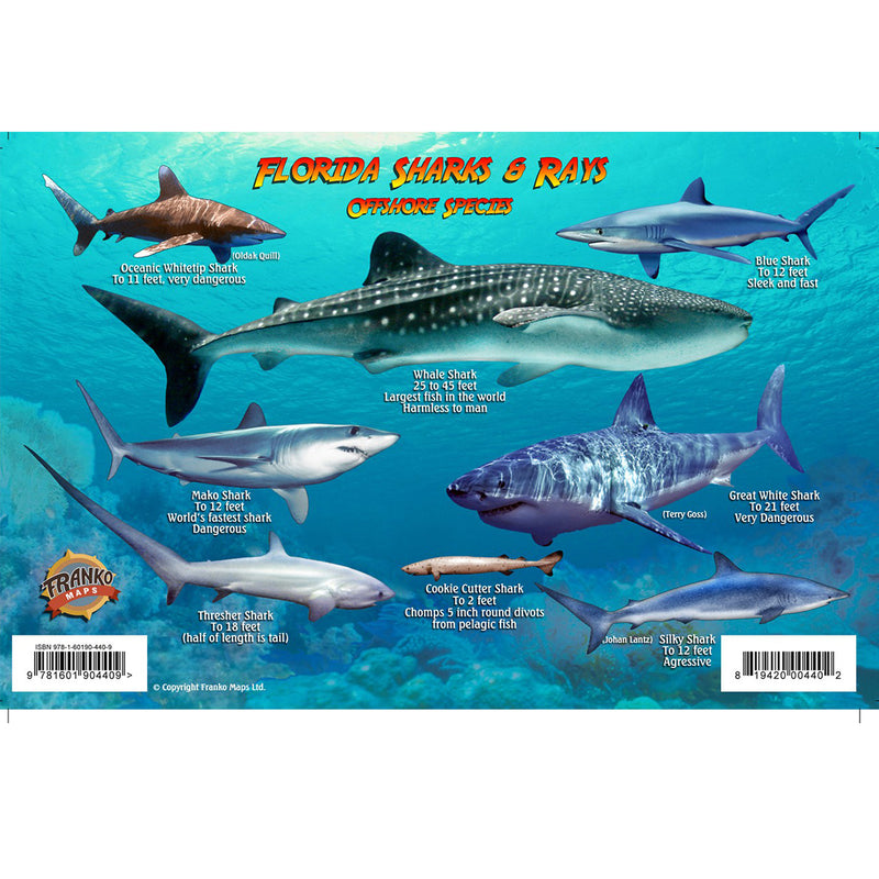 Franko Maps Florida Sharks Rays Creature Guide 5.5 X 8.5 Inch
