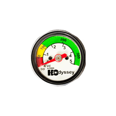 H2Odyssey Screw In Color Coded Poly Pressure Gauge, 5000 PSI
