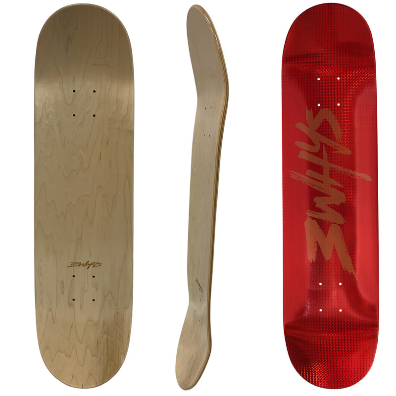 3WHYS 8" 8.25" 8.5" Red Foil Canadian Maple Skateboard Deck