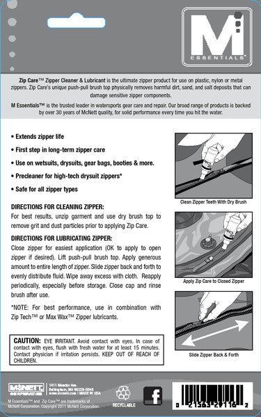 Zip Care Liquid Zipper Cleaner & Lubricant