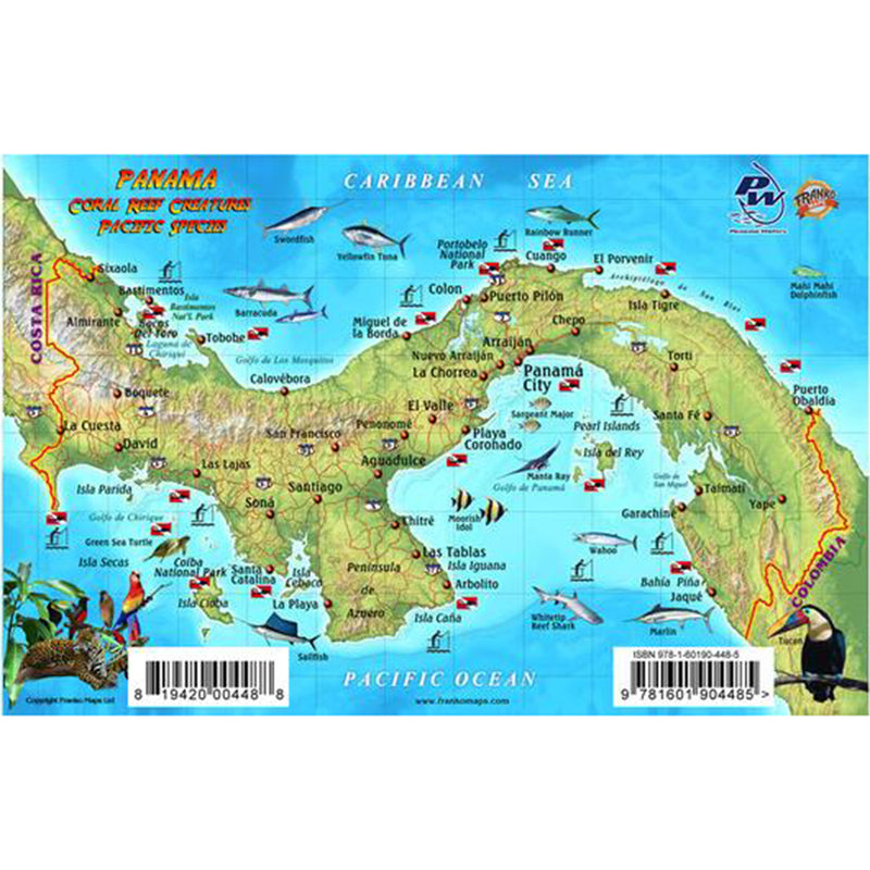 Franko Maps Panama Coral Reef Creature Guide 5.5 X 8.5 Inch