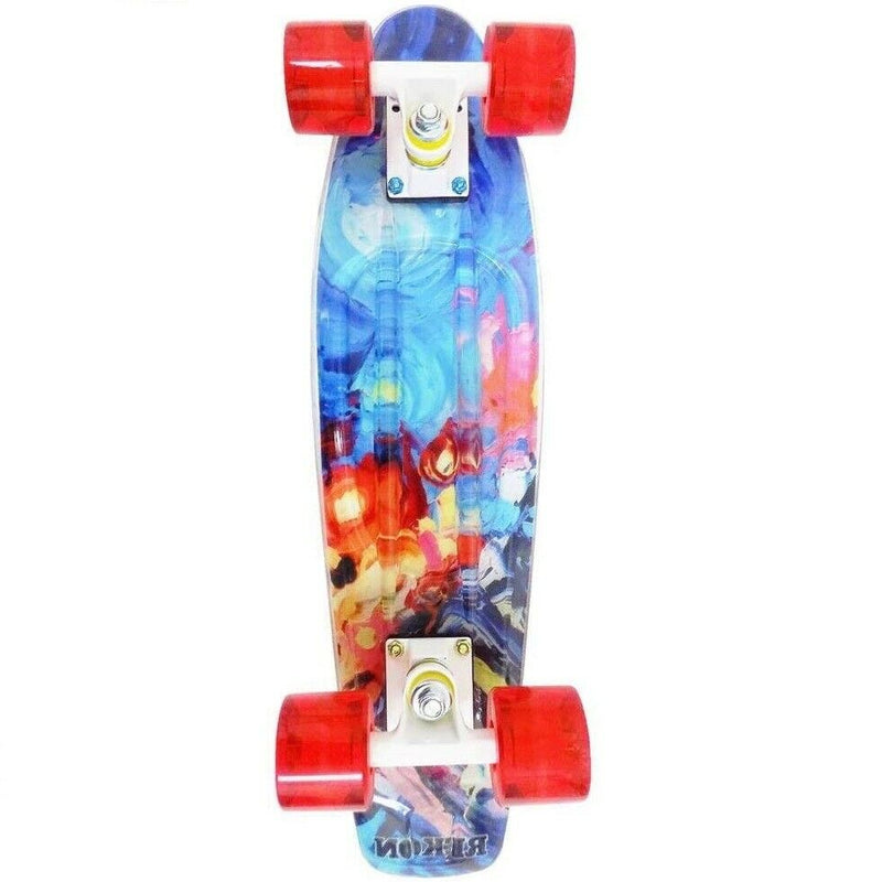 Rekon Complete 22" Mini Cruiser Plastic Skateboard (Explosion)