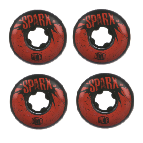 Ricta 53mm 101a Sparx Black and Red Skateboard Wheels