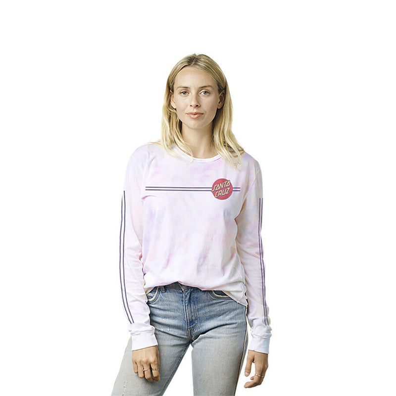 Santa Cruz Women's Other Dot Stripes L/S Relaxed Crew T-Shirt
