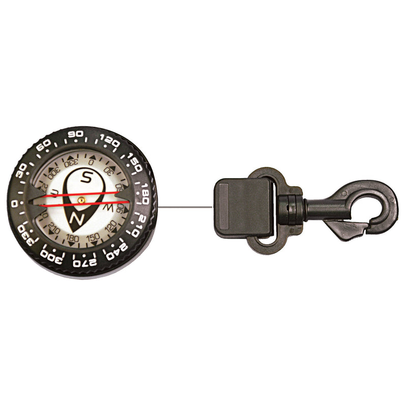 Large Glow in the Dark Dive Compass With Retractor Cable, Trigger Clip ...