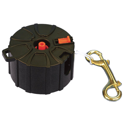 Trident Enclosed Finger Reel with 100ft Line, Double-Ended Bolt Snap