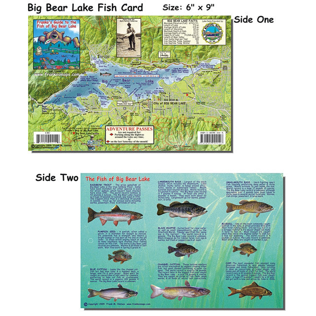 Franko Maps Big Bear Lake Creature Guide 6 X 9 Inch