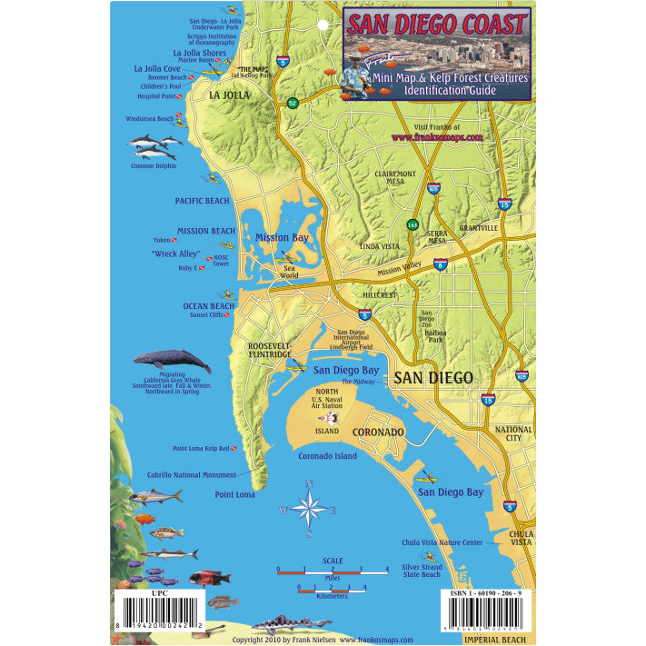 Franko Maps San Diego Coast Dive Creature Guide 6 X 9 Inch