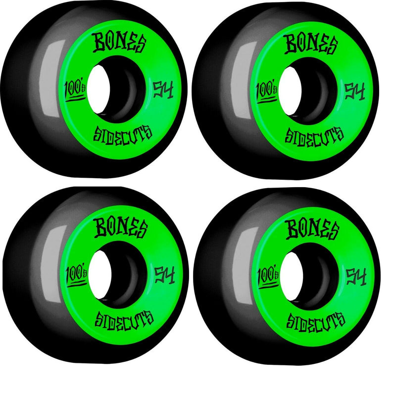 Bones 100's 54mm Black Sidecut Skateboard Wheels