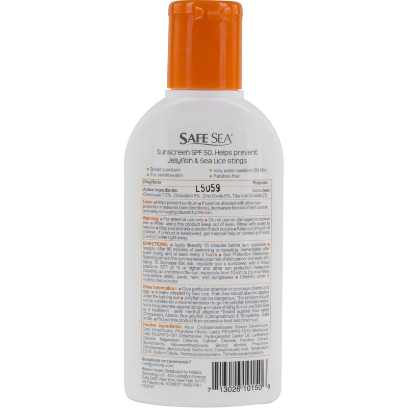 SafeSea® Jellyfish Sting Prevention Lotion with Sunblock, SPF 50
