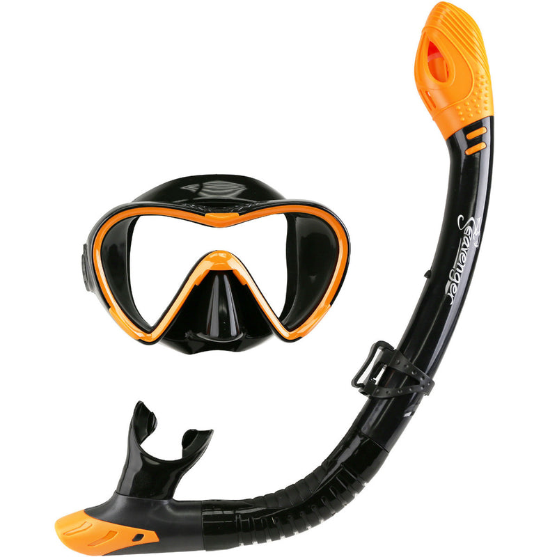 orange mask and snorkel set