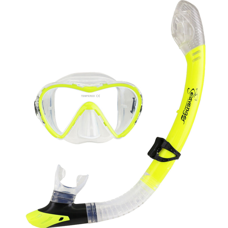 yellow mask and snorkel set