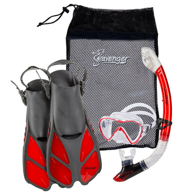 red snorkeling set